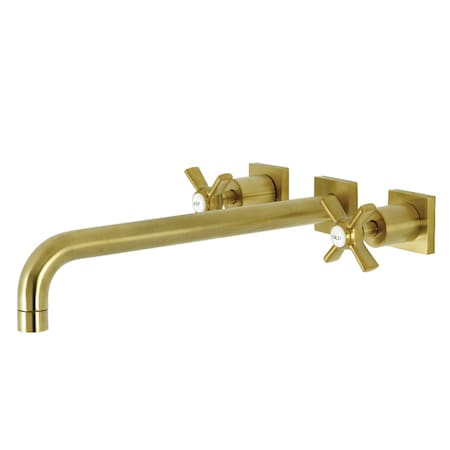 Kingston Brass KS6047ZX Wall Mount Tub Faucet, Brushed Brass KS6047ZX